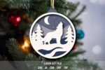 Christmas Tree Toy SVG Bundle. Laser cut file for Glowforge. Christmas ornament, forest animals, winter night - Image 8