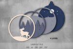 Christmas Tree Toy SVG Bundle. Laser cut file for Glowforge. Christmas ornament, forest animals, winter night - Image 7