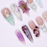 Freestyle 3D Seashell Gel Nail Long Stiletto Press On Nail, Custom Design Nail Art, Fake Nail for Birthday, Holiday Nail, Gift For Her - Image 2