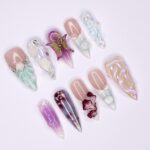 Freestyle 3D Seashell Gel Nail Long Stiletto Press On Nail, Custom Design Nail Art, Fake Nail for Birthday, Holiday Nail, Gift For Her - Image 3