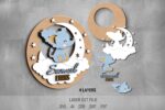 Baby Name Sign SVG Bundle. Laser cut file for Glowforge. Moon, cloud, wolf, unicorn - Image 5