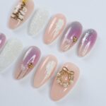 Christmas Wreath Medium Coffin Press On Nail, Festive Christmas Holiday Design, Custom Luxury Nail Art, Handmade False Nail, Gel Nail Art - Image 4