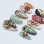 Unique Christmas Design Almond Press On Nail - Luxurious XMas and Holiday Nail Art, 3D Gel Winter Nails Design - Image 5