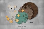 Jungle Animals SVG Bundle. Laser cut file for Glowforge. Nature, chameleon, koala, sloth, lemur - Image 5