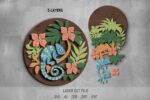 Jungle Animals SVG Bundle. Laser cut file for Glowforge. Nature, chameleon, koala, sloth, lemur - Image 2