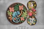 Jungle Animals SVG Bundle. Laser cut file for Glowforge. Nature, chameleon, koala, sloth, lemur