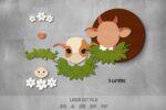 Cow SVG. Laser cut file for Glowforge. Farm animal, flowers - Image 3