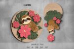 Jungle Animals SVG Bundle. Laser cut file for Glowforge. Nature, chameleon, koala, sloth, lemur - Image 3