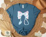 Labor and Delivery Nurse Sweatshirt,Mother Baby Nurse Shirt,Ob Nurse Stethoscope Bow Shirt,Postpartum Nurse Shirt,Maternity Nurse Shirt Gift - Image 6