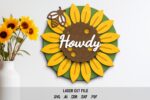 Sunflowers SVG Bundle. Laser cut file for Glowforge. Flowers, welcome, door hanger - Image 6