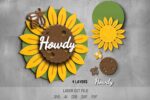 Sunflowers SVG Bundle. Laser cut file for Glowforge. Flowers, welcome, door hanger - Image 5