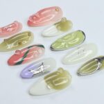 Green & Pink Almond Press-On Nails with 3D Bubbles, Metallic Stars, Gradient Design, Handmade Y2K Nail Set for a Trendy Look or Gift for Her - Image 5