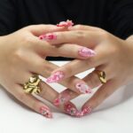 Kiss Me XO Pink Press-On Nails with Pearls, Bows & 3D Charms – Handmade Statement Nails for a Cute, Romantic and Playful Look or Gift - Image 2