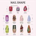 Fall Press On Nails with Tropical Flowers & Leaves | 3D Floral Fake Nails in Medium Almond | Handmade Nail Art for Fall Looks Or Parties - Image 8