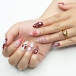 Press On Nails PS: I Love You with Pearl & Star | 3D Heart and Bow Fake Almond Nails | Handmade Nail Art for Holiday, Anniversary, Birthday - Image 3
