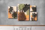 Floral Art SVG Bundle. Laser cut file for Glowforge. Plants, leaves, monstera, wall decor