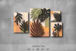 Floral Art SVG Bundle. Laser cut file for Glowforge. Plants, leaves, monstera, wall decor - Image 2