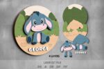 Animals Baby Name Sign SVG Bundle. Laser cut file for Glowforge. Donkey, dog, lion, giraffe, hippopotamus - Image 4