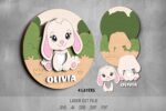 Animals Baby Name Sign SVG Bundle. Laser cut file for Glowforge. Donkey, dog, lion, giraffe, hippopotamus - Image 6