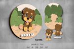 Animals Baby Name Sign SVG Bundle. Laser cut file for Glowforge. Donkey, dog, lion, giraffe, hippopotamus - Image 5
