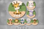 Animals Baby Name Sign SVG Bundle. Laser cut file for Glowforge. Donkey, dog, lion, giraffe, hippopotamus