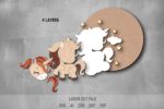 Baby Animals SVG Bundle. Laser cut file for Glowforge. Duckling, unicorn, deer, nursery decor - Image 5