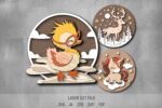 Baby Animals SVG Bundle. Laser cut file for Glowforge. Duckling, unicorn, deer, nursery decor