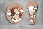 Baby Animals SVG Bundle. Laser cut file for Glowforge. Duckling, unicorn, deer, nursery decor - Image 4