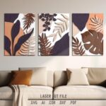 Modular Painting SVG Bundle. Laser cut file for Glowforge. Plants, leaves, floral layered frames