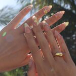 Summer Press On Nails Plumeria with Starfish | 3D Fake Nails in Medium Almond | Handmade Seashell Nail Art for Holiday, Vacation, Birthday - Image 5