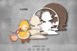 Baby Animals SVG Bundle. Laser cut file for Glowforge. Duckling, unicorn, deer, nursery decor - Image 3