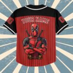 Custom Name Custom Deadpool Collection Baseball Jersey, Deadpool Superhero Matching Jersey, Kids Youth Adult Baseball Jersey, Birt CR5J6U - Image 4
