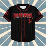 Custom Name Custom Deadpool Collection Baseball Jersey, Deadpool Superhero Matching Jersey, Kids Youth Adult Baseball Jersey, Birt G8UT4P - Image 7