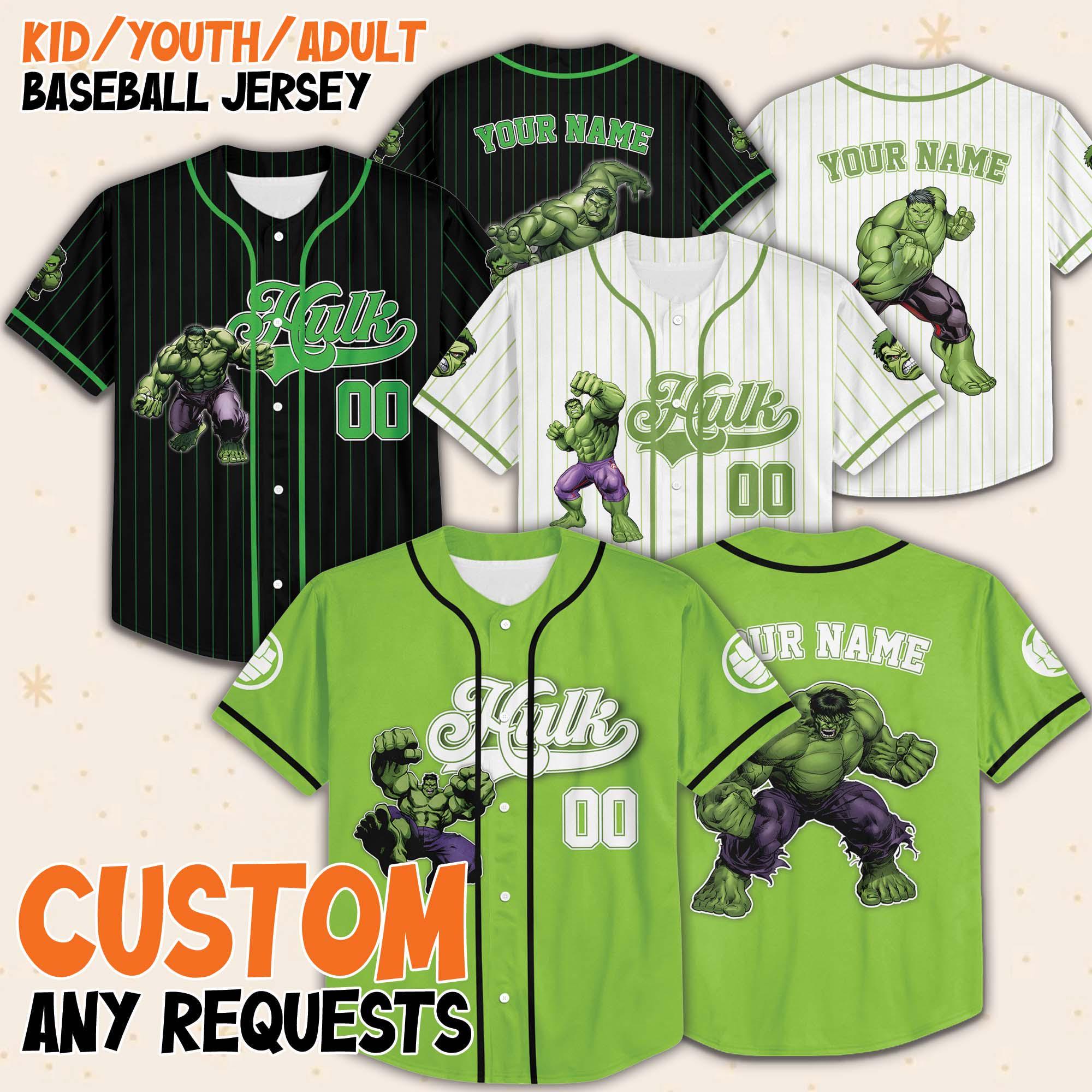 il_fullxfull.6919197004_qd9h-3 Personalized Style Custom Hulk Collection Baseball Jersey, Hulk Superhero Kids Jersey, Personalized Hulk Baseball Jersey, S FNE7OA - Image 1