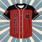 Custom Name Custom Deadpool Collection Baseball Jersey, Deadpool Superhero Matching Jersey, Kids Youth Adult Baseball Jersey, Birt G8UT4P - Image 3