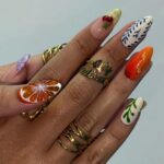 Summer Press on Nails with Fruit & Floral Accents | Cute Handmade Fake Nails in Medium Almond | Fun Nail Art for Vacation, Beach Day or Gift - Image 6