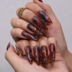 Press On Nails Almond, Acrylic Fake Nails Art, Long Short Nails Press On, Glue On False Nails, Gifts for Her BFF Mom - Image 2