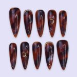 Press On Nails Almond, Acrylic Fake Nails Art, Long Short Nails Press On, Glue On False Nails, Gifts for Her BFF Mom