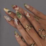 Autumn Press On Nails with Mushrooms, Leaves & Acorns | Fake Nails in Medium Almond | Handmade Nail Art for Fall Looks, Parties Or Gifts - Image 2
