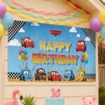 Personalized Gift Custom DN Cars Cute Birthday Banner, Cars Birthday Backdrop Decoration, Cars Birthday Party, Cars Party Decorati 7VW1PV