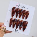 Press On Nails Almond, Acrylic Fake Nails Art, Long Short Nails Press On, Glue On False Nails, Gifts for Her BFF Mom - Image 7