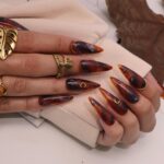 Press On Nails Almond, Acrylic Fake Nails Art, Long Short Nails Press On, Glue On False Nails, Gifts for Her BFF Mom - Image 5