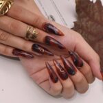 Press On Nails Almond, Acrylic Fake Nails Art, Long Short Nails Press On, Glue On False Nails, Gifts for Her BFF Mom - Image 4