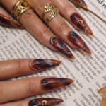 Press On Nails Almond, Acrylic Fake Nails Art, Long Short Nails Press On, Glue On False Nails, Gifts for Her BFF Mom - Image 6