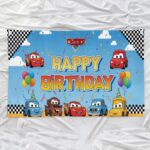 Personalized Gift Custom DN Cars Cute Birthday Banner, Cars Birthday Backdrop Decoration, Cars Birthday Party, Cars Party Decorati 7VW1PV - Image 4