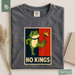 No Kings Shirt Men Women Portland Frog Protest Comfort Colors Shirt, Portland Frog Activist Shirt, No Kings Day Liberal Peaceful Protest Tee