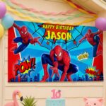 Custom Name Custom Spiderman Birthday Backdrop Banner, Spiderman Birthday Party, Spiderman Party, Spiderman Birthday Decoration, S M14TD7 - Image 2