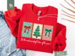 Coquette Merry Christmas Sweatshirt, Merry Christmas Family Shirt Winter Holiday Shirt Coquette Bow Xmas Tee Womens Xmas Gift Family Festive - Image 4