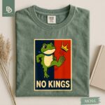 No Kings Shirt Men Women Portland Frog Protest Comfort Colors Shirt, Portland Frog Activist Shirt, No Kings Day Liberal Peaceful Protest Tee - Image 2