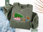 Dachshund Through The Snow Sweatshirt, Christmas Hot Dog Tee, Xmas Dachshund Shirt, Reindeer Dachshund Tee, Christmas Tree Shirt, Wiener Dog - Image 6